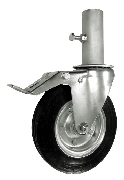 KOŁO METAL-GUMA 200MM DO RUSZTOWANIA Z RURĄ+HAMULEC ZR65NWH KOŁO METAL-GUMA 200MM DO RUSZTOWANIA Z RURĄ+HAMULEC ZR65NWH