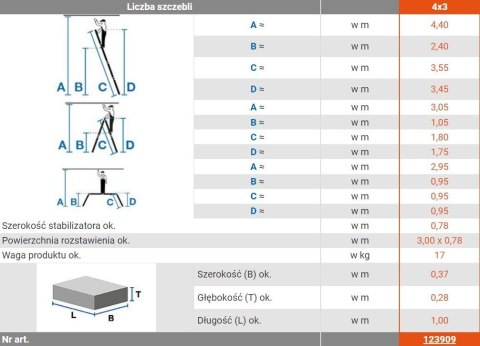 DRABINA PRZEG. MULTIMATIC 4*3 SZCZEBLE +MBOARD STABILO DRABINA PRZEG. MULTIMATIC 4*3 SZCZEBLE +MBOARD STABILO