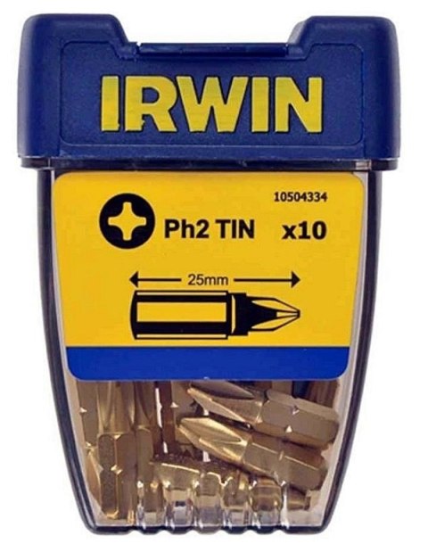 GROT, BIT TYPU PHILLIPS TIN-TYTANOWY 1/4' 25MM 10SZT. PH2 GROT, BIT TYPU PHILLIPS TIN-TYTANOWY 1/4' 25MM 10SZT. PH2
